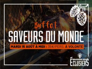 Brasserie des Eclusiers - Buffet Saveurs du Monde mardi midi 15 août 2023